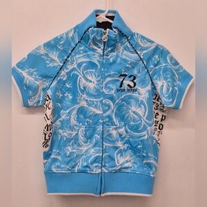 Pepe Jeans Blue Graphic Zip-Up Jacket